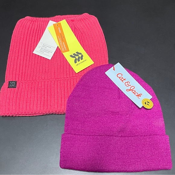 Cat & Jack Beanie & All in Motion Beanie with Built in ponytail opening #B917 - Picture 1 of 5